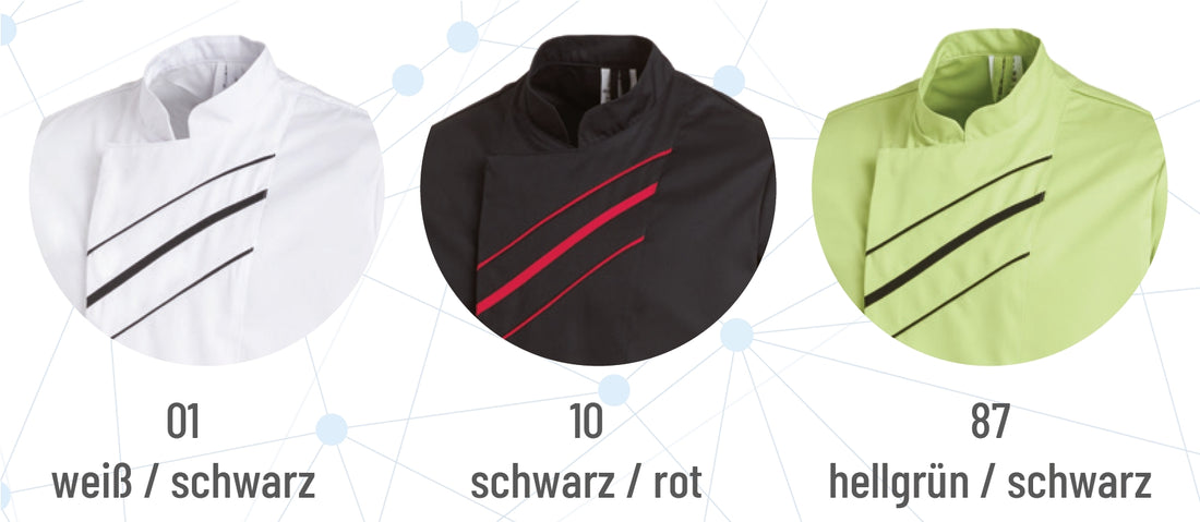 Qualitative Kochjacke für Herren mit Kontrastbesatz