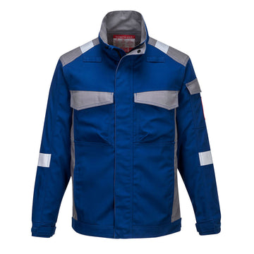 Portwest Bizflame Ultra zweifarbige Flammhemmende Jacke Royalblau und Grau